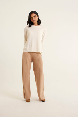 Roosevelt Merino Cashmere Sweater In White Alyssum