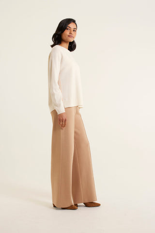 Roosevelt Merino Cashmere Sweater In White Alyssum