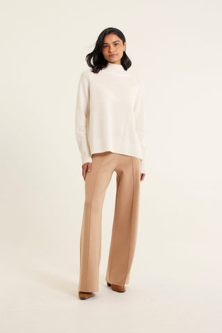 Fifi Cashmere Polo Sweater In Cloud Dancer