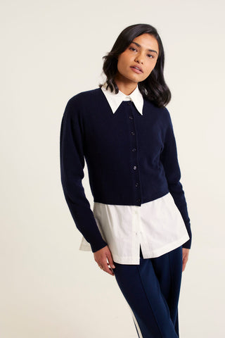 Sophia Cashmere Cardi in Navy