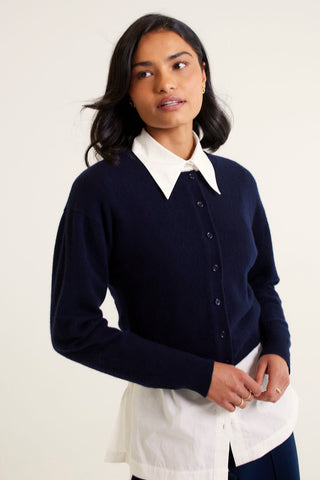 Sophia Cashmere Cardi in Navy
