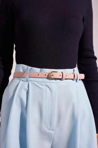 Bertie Belt in Baby Pink Leather