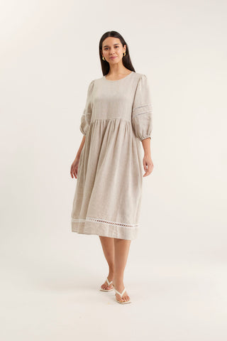 Bea Linen Dress In String