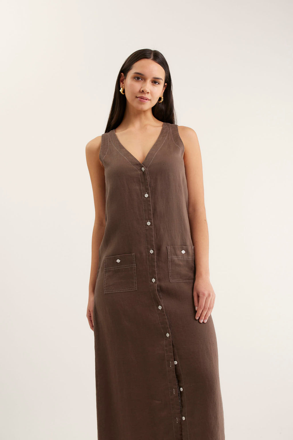 Tani Midi Linen Dress