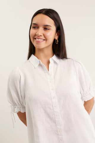 Tessa Linen Shirt In White