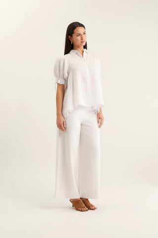 Tessa Linen Shirt In White