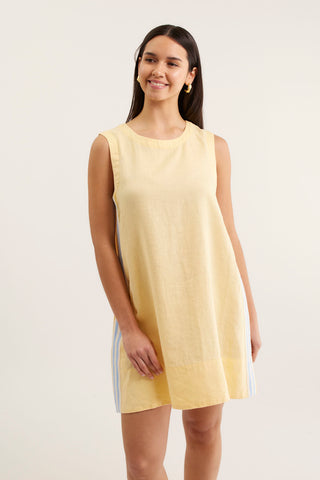 Vespa Linen Dress In Lemon