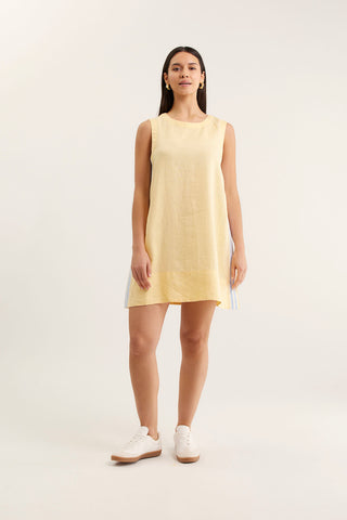 Vespa Linen Dress In Lemon