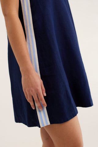 Vespa Linen Dress In Navy