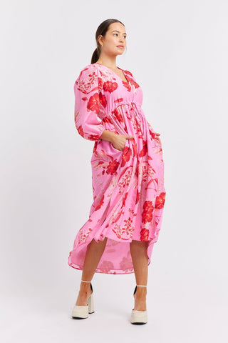 Alessandra Dresses Lambada Cotton Silk Dress in Lolly Night Garden