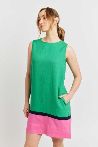Alessandra Dresses Monti Linen Dress in Kelly Green