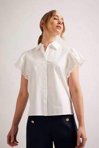 Alessandra Shirts Lara Poplin Shirt in White