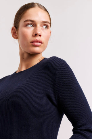 Alessandra Shirts Marley Cotton Cashmere Top in Navy