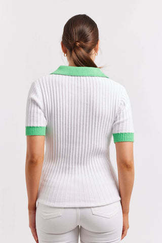 Alessandra Sweater Camila Cotton Knit Top in White