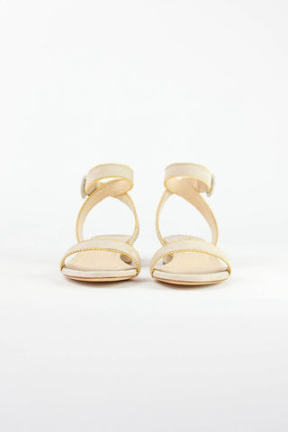 Alessandra Accessory Milano Beaded Sandal in Beige Suede