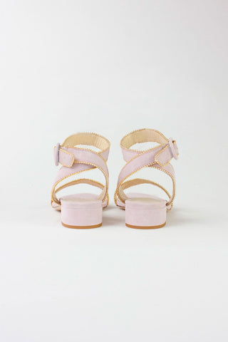 Alessandra Accessory Milano Beaded Sandal in Cipria Suede