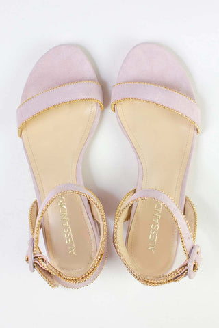 Alessandra Accessory Milano Beaded Sandal in Cipria Suede