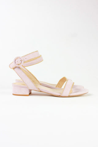 Alessandra Accessory Milano Beaded Sandal in Cipria Suede