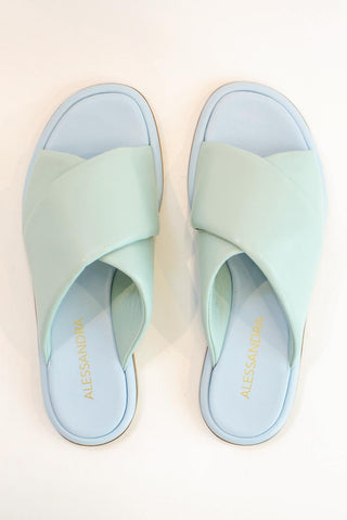 Alessandra Accessory Roma Nappa Slide in Sage/Baby Blue