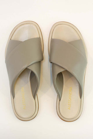 Alessandra Accessory Roma Nappa Slide in Taupe/Beige