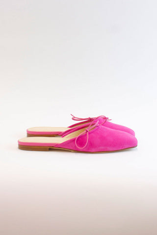 Alessandra Accessory Verona Bow Mule in Fuchsia Suede