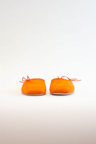 Alessandra Accessory Verona Bow Mule in Orange Suede