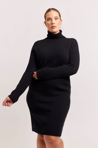 Alessandra Cashmere Dresses Velma Knit Dress in Black