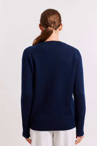 Alessandra Sweater Fifi Crew Cashmere Sweater in Navy