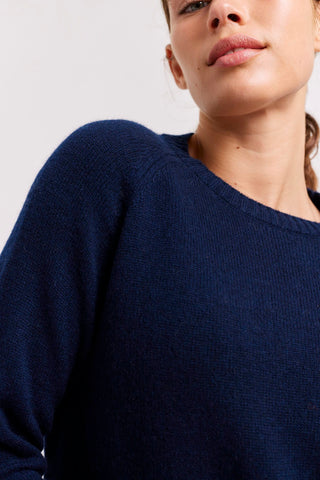 Alessandra Sweater Fifi Crew Cashmere Sweater in Navy