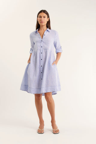 Maxine Dress In Blue Stripe