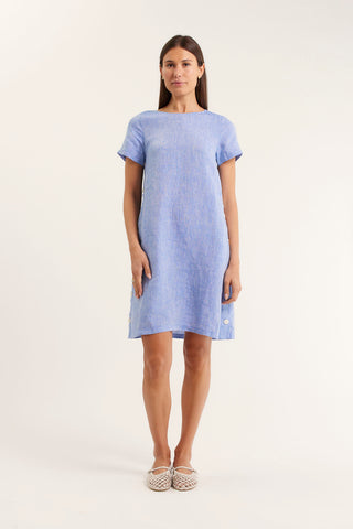 Louie Classic Dress In Azure