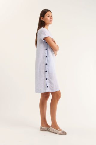 Louie Classic Dress In Pale Blue