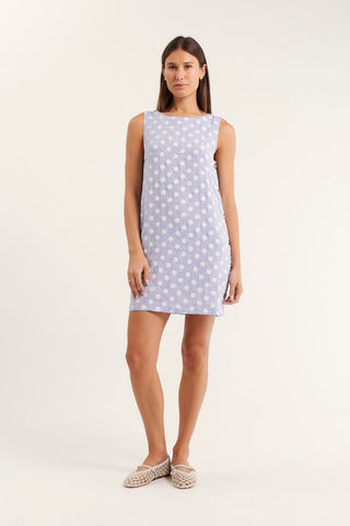 Lola Polkadot Dress In Blue