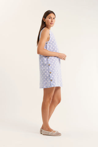 Lola Polkadot Dress In Blue