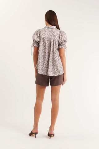 Tessa Linen Shirt  In Animal