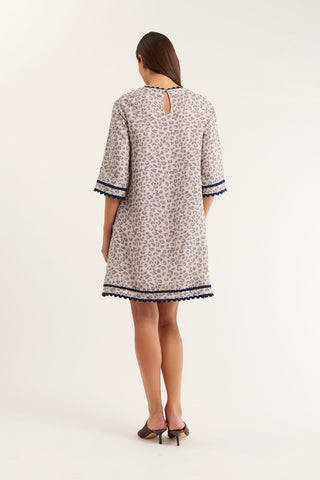 Claire Linen Dress In Animal