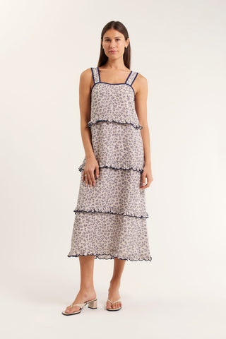 Clementine Linen Dress In Animal