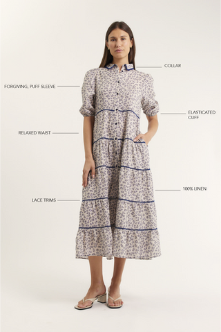 Marlow Linen Dress In Animal