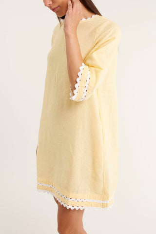 Claire Linen Dress In Lemon