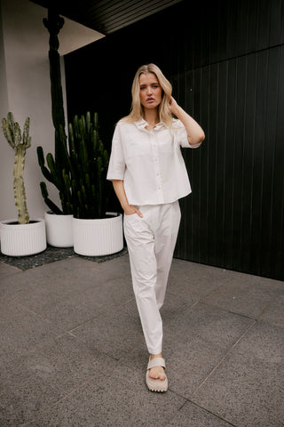 Poppy Pima Cotton Shirt in White
