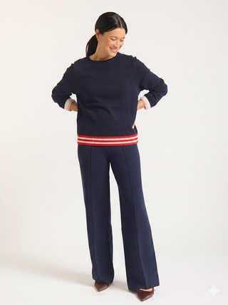 Ellie Cotton Sweater In Navy