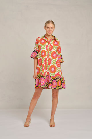 Noni Dress in White Viva Print