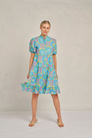 Marcella Dress Green Viva Print