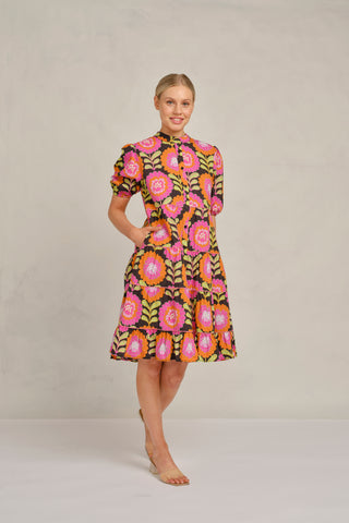 Marcella Dress Black Viva Print