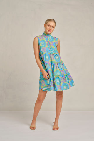 Modena Dress in Green Viva Print