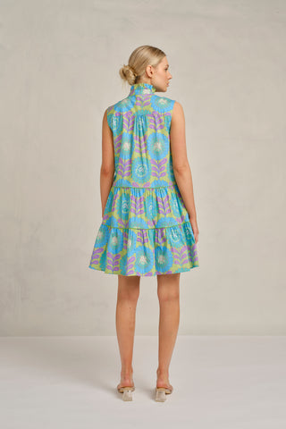 Modena Dress in Green Viva Print