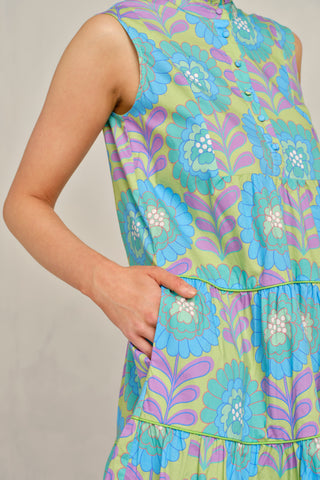 Modena Dress in Green Viva Print