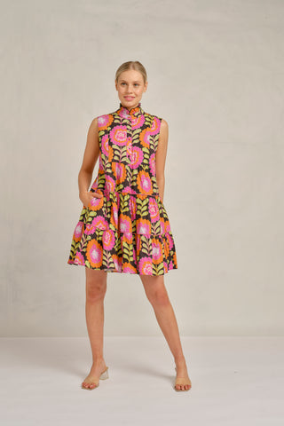 Modena Dress in Black Viva Print