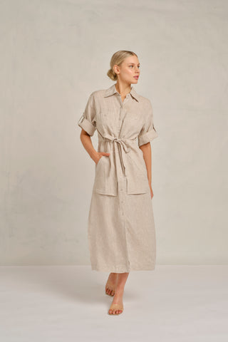 Caden Linen Dress in String