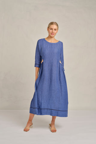 Alice Linen Dress in Denim